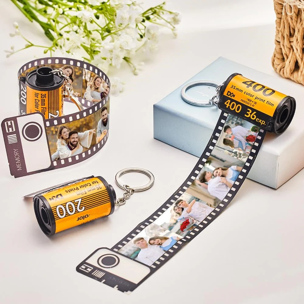 Custom Camera Film Roll Keychain Romantic Gift Design Your Own Now 2024