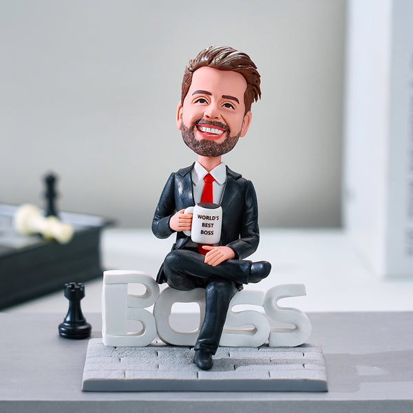 Custom Bobblehead Gift For Boss Domineering Male Boss Bobblehead With Text - Myphotomugs