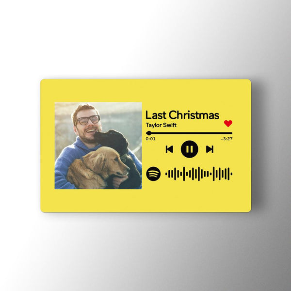 Custom Spotify Music Code Wallet Card Personalized Message Card Yellow - Myphotomugs