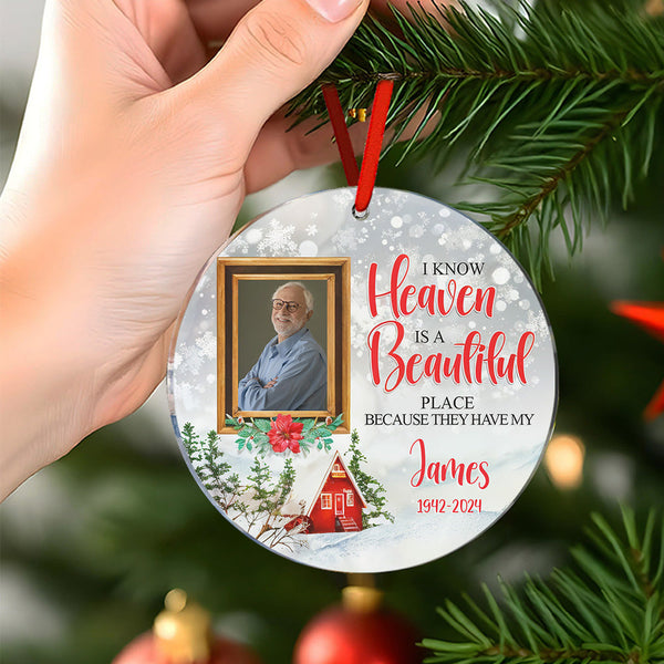 Personalized Memorial Ornament Christmas Photo Ornament for Christmas Gift - Myphotomugs