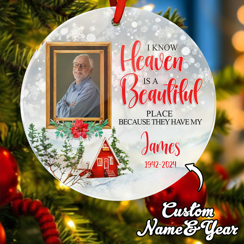 Personalized Memorial Ornament Christmas Photo Ornament for Christmas Gift - Myphotomugs