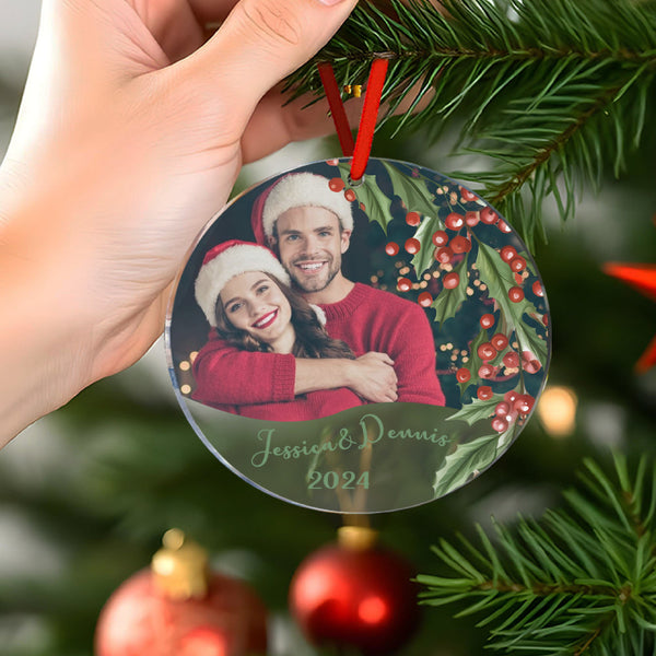 Personalized Christmas Photo Ornament Christmas Tree Decoration Gifts for Family or Friends - Myphotomugs