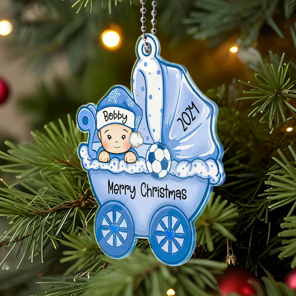 Personalized Baby's First Christmas Ornament Baby Carriage Ornament Gift for Baby - Myphotomugs