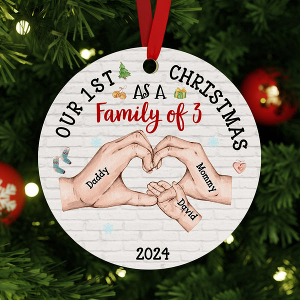 Personalized Baby's First Christmas As A Family Ornament Christmas Tree Decoration for Christmas Gifts - Myphotomugs