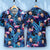 Custom Face Hawaiian Shirt Blue Leaf Flamingo Photo Hawaiian Shirt - Myphotomugs