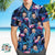 Custom Face Hawaiian Shirt Blue Leaf Flamingo Photo Hawaiian Shirt - Myphotomugs