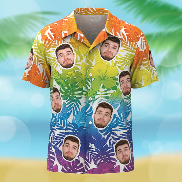 Custom Photo Shirt Personalized Face Hawaiian Shirt Custom Photo Gifts - Myphotomugs