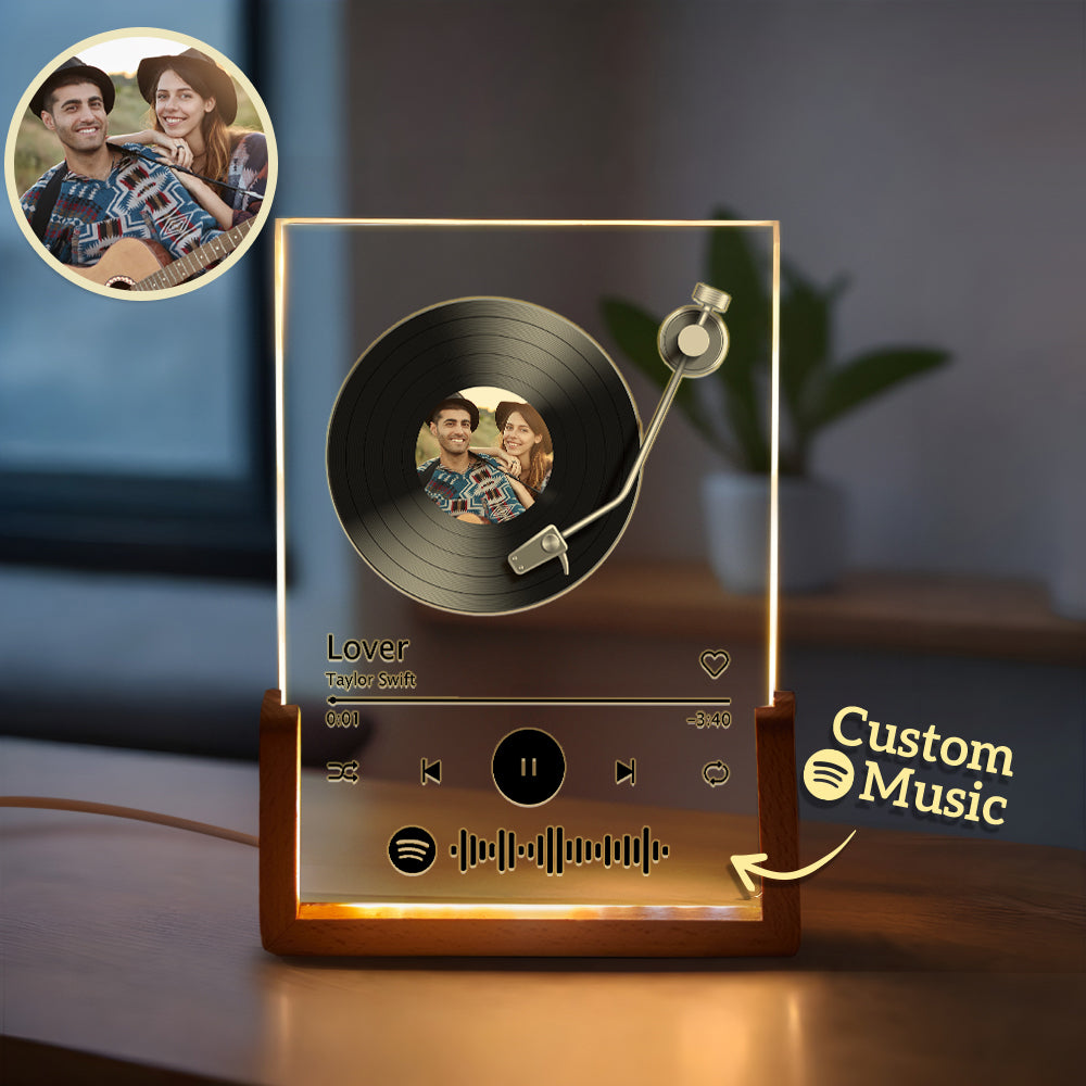 Custom Spotify Code Lamp Acrylic Music Plaque Night Light Gifts for Lover - Myphotomugs