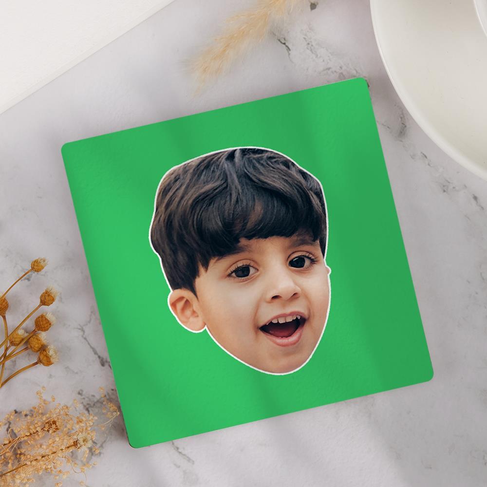 Custom Photo Face Coaster Square Gift Little Boy