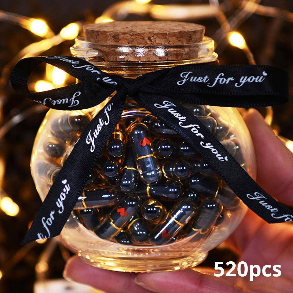 520 Pcs DIY Message in a Bottle Capsule Letter Black - Myphotomugs