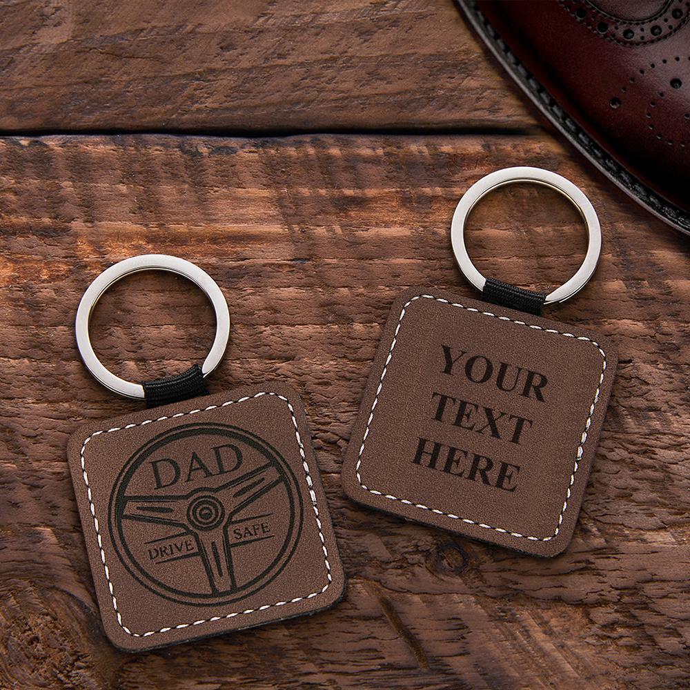 Custom Leather Keychain Personalized Engraved Keychain Festival Gifts